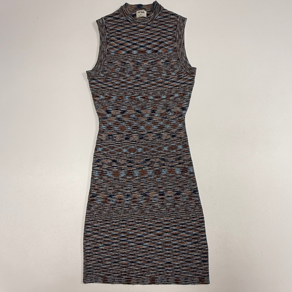 Cotton On Knit Mini Dress Womens S Multi Color Excellent Space Dye Retro Indie